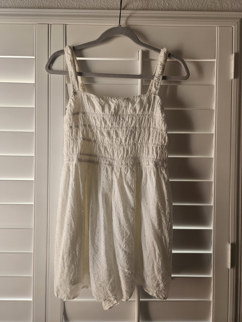 Lacey Cream Babydoll Romper Mini Dress